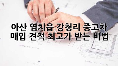 🚗 아산 염치읍 강청리 중고차 매입 견적, 최고가 받는 비법! 💰